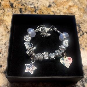 Charming stainless steel Silver   Bracelet with alloy Colorful Charms